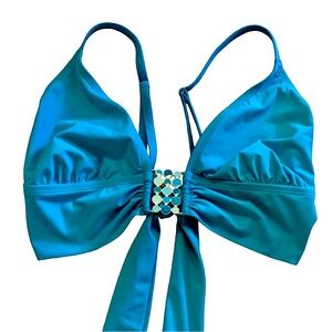 2Bamboo embellished royal blue bikini top